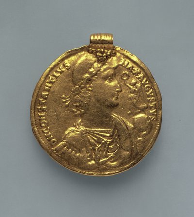 Medallón (anverso) de Constancio II (317-361), acuñado en Antioquía, Siria de Roman